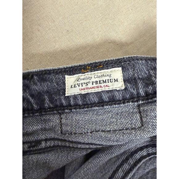 Levis 501 Jeans Mens 27x30 Black Gray Button Fly Premium Denim Straight Leg - Picture 10 of 12